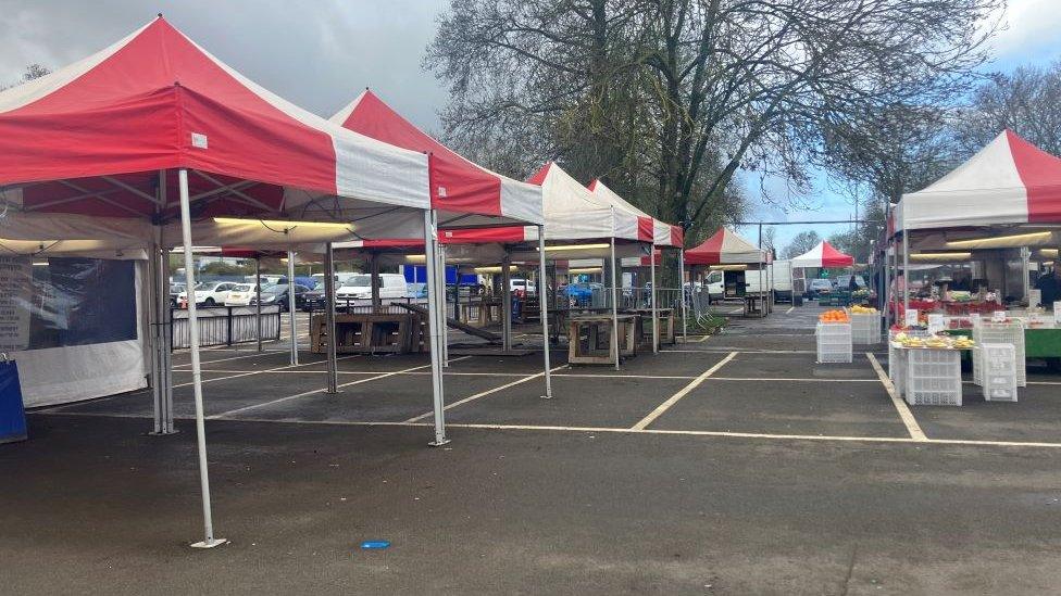 Empty stalls in commercial street car park