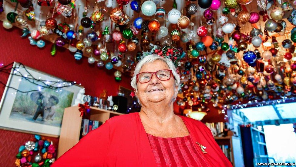 Sylvia Pope with her bauble collection