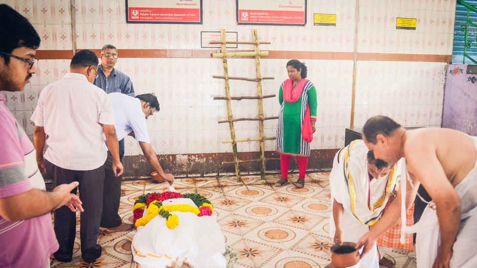 Praveen Soloman at a cremation