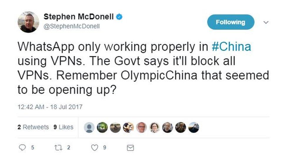 Stephen McDonell tweet