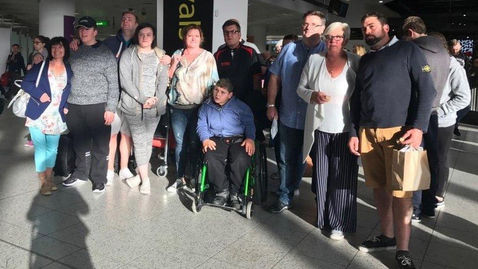 Alan Jee and his family and guests at Gatwick