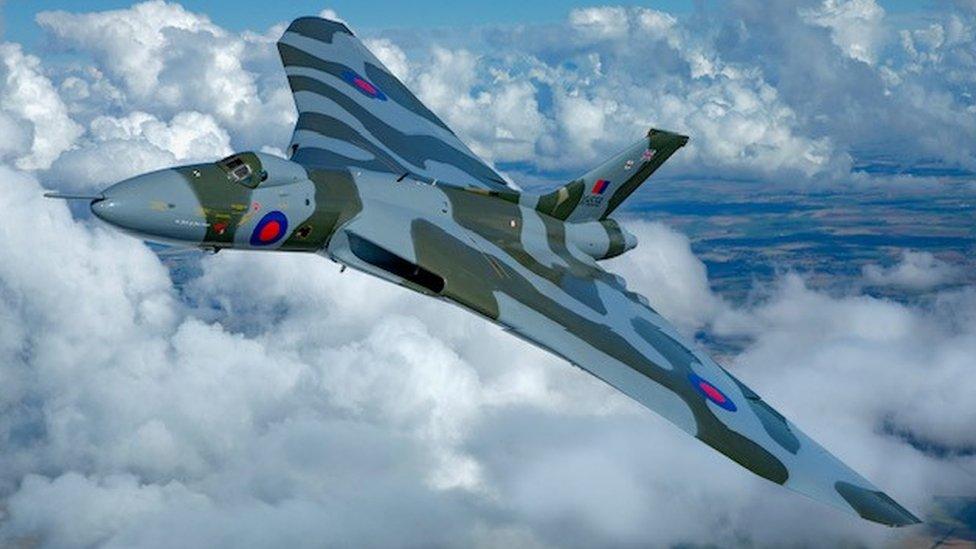 Vulcan bomber in flight