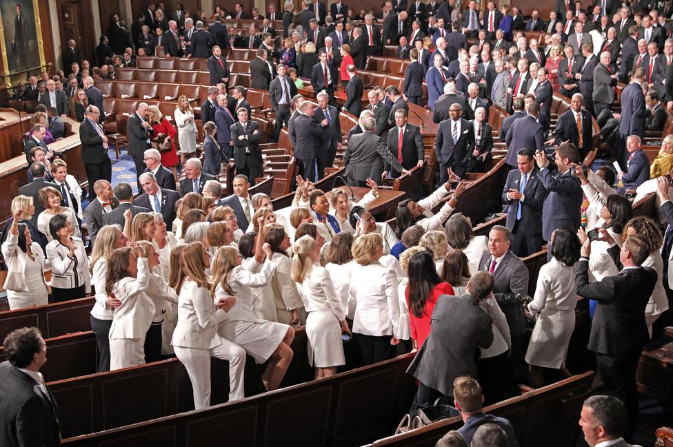 Democratic women at State of the Union in 2019