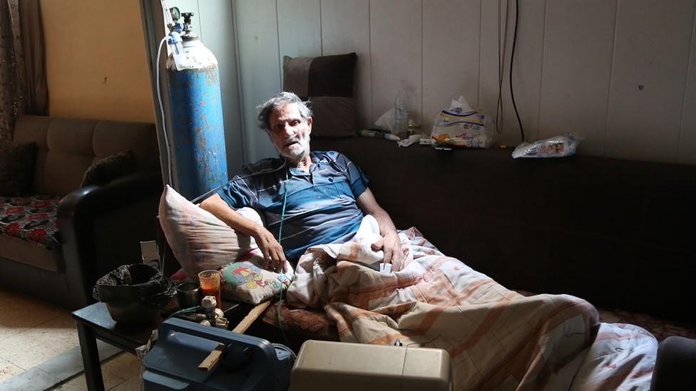 Aissa Rashid at his home in the Shatila Palestinian refugee camp, in Lebanon