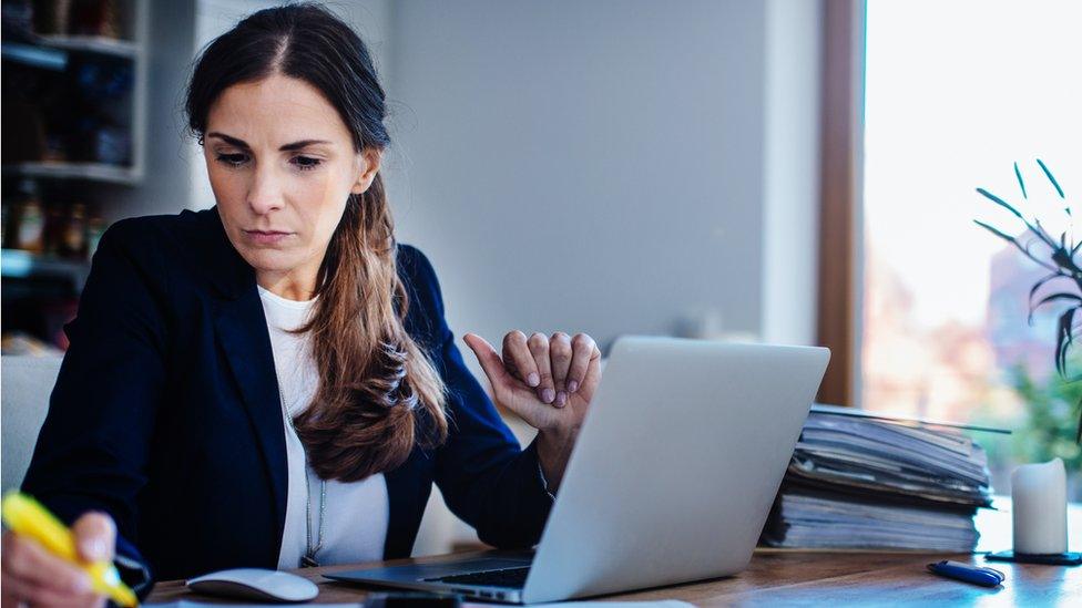 Woman working from home