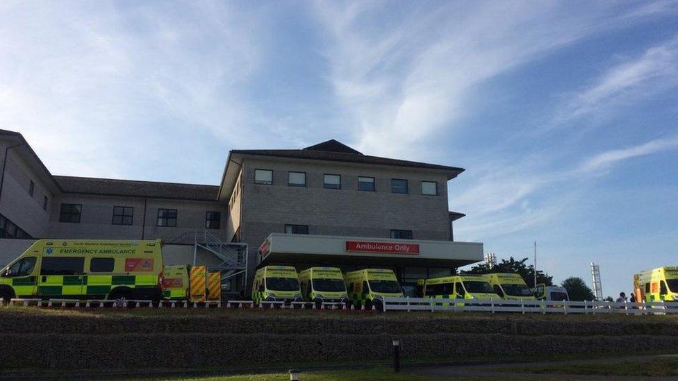 ambulances queuing