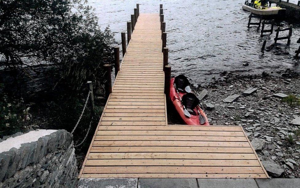 The jetty on the edge of Windermere at Louper Weir