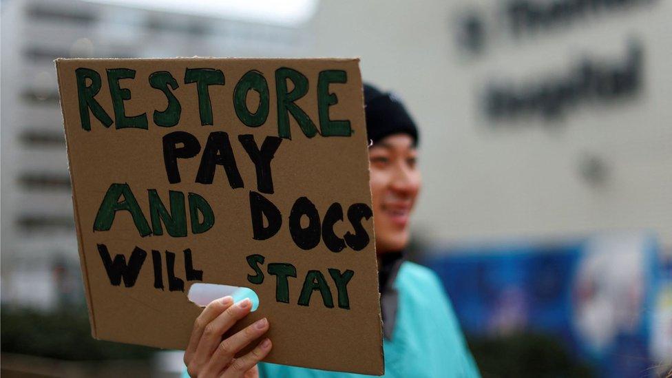 Junior doctors protesting