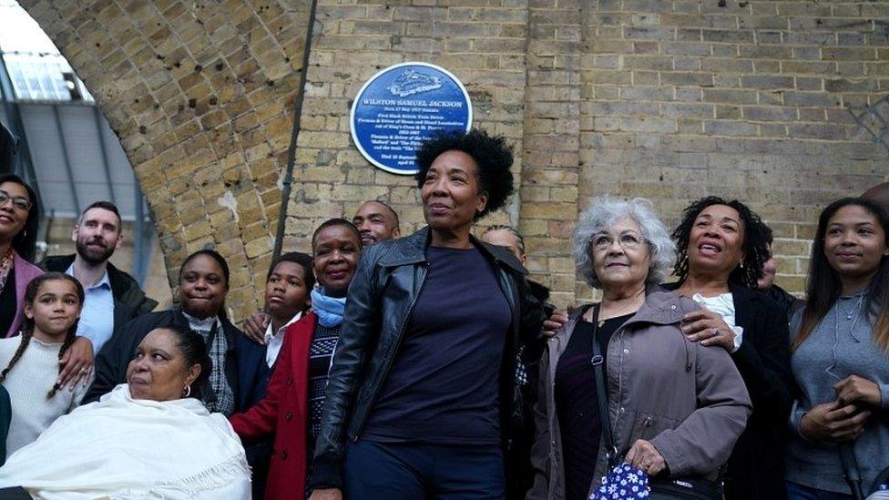 Relatives of Wilston Samuel Jackson at plaque unveiling