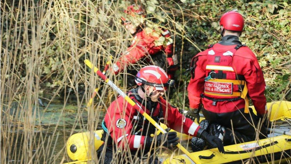 East Sussex Fire & Rescue search the river