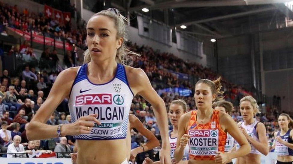 Eilish McColgan at the European Indoor Athletics Championships