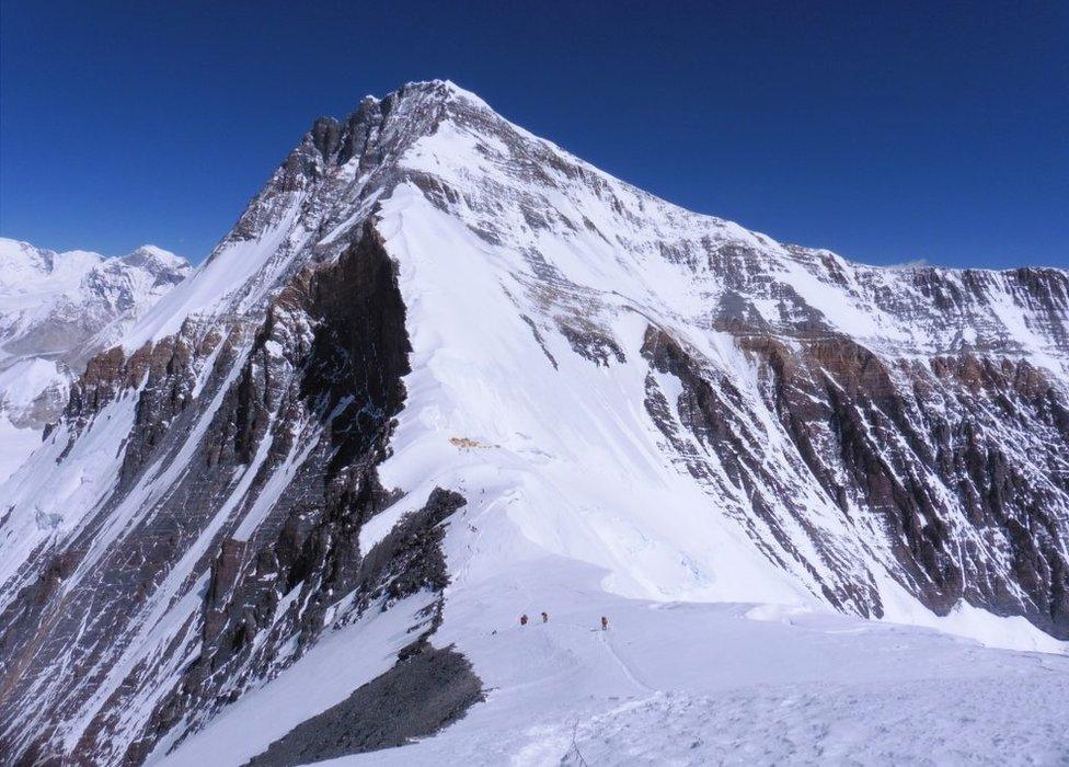 looking down to north col