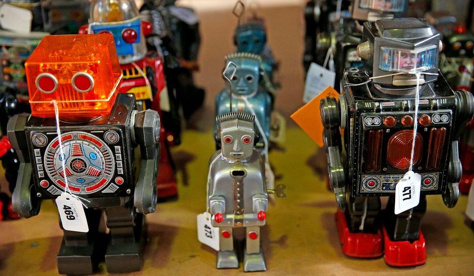 Robots lined up