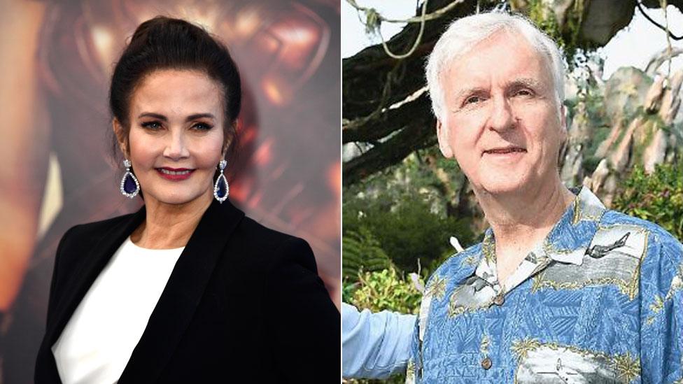 Lynda Carter and James Cameron