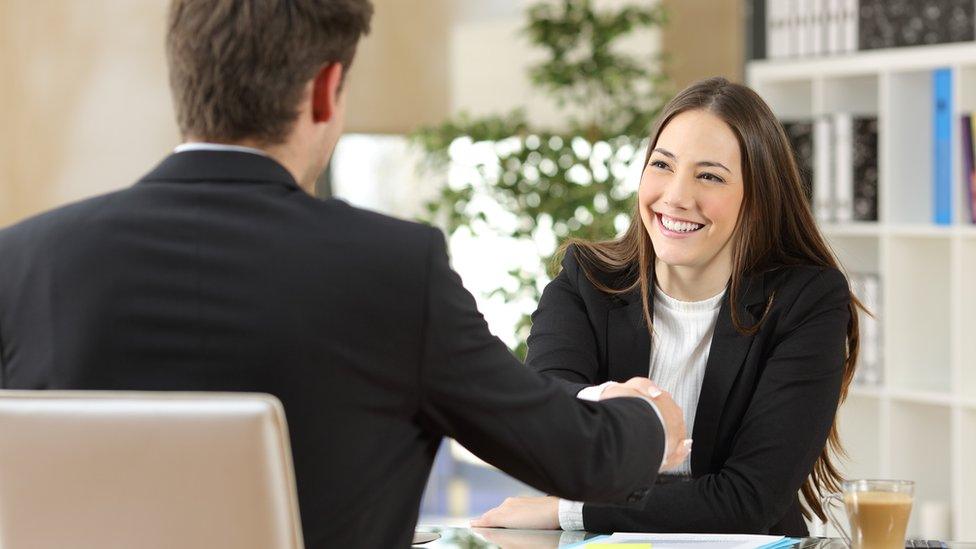 Handshake during job interview