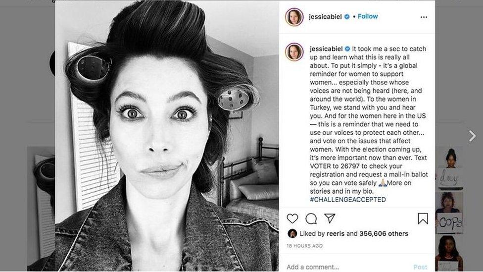 Jessica Biel posts a black and white photograph on Instagram