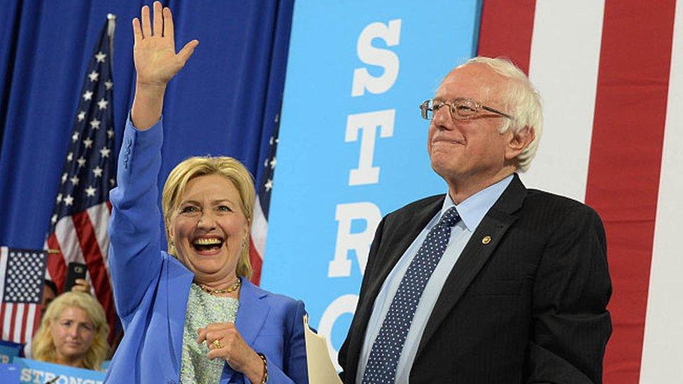 Hillary Clinton and Bernie Sanders take the stage in New Hampshire.