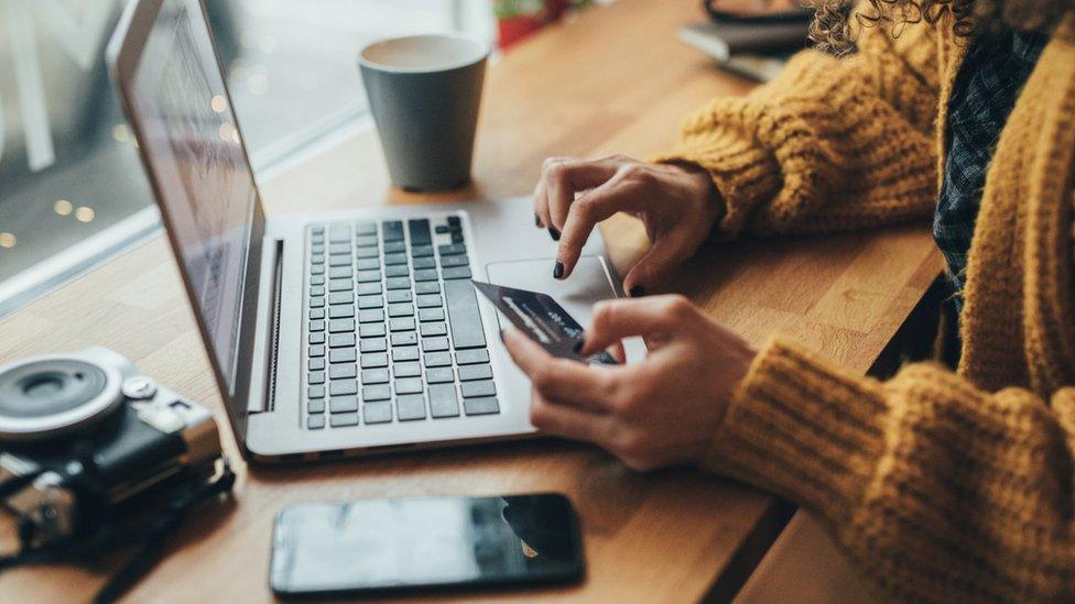 Woman using a laptop