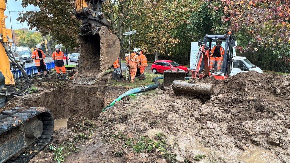 A digger at Priory Crescent in Southend