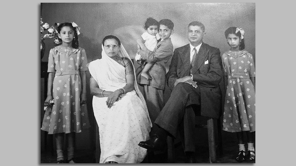 Praful as a child with his parents and some of his siblings