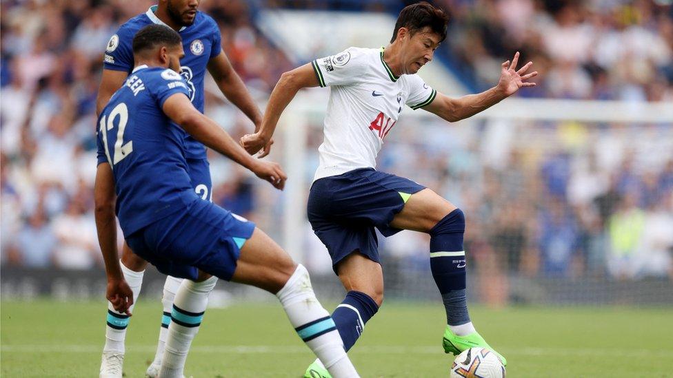 Tottenham Hotspur's Son Heung-min during the Chelsea v Tottenham Hotspur match at Stamford Bridge on 14 August 2022