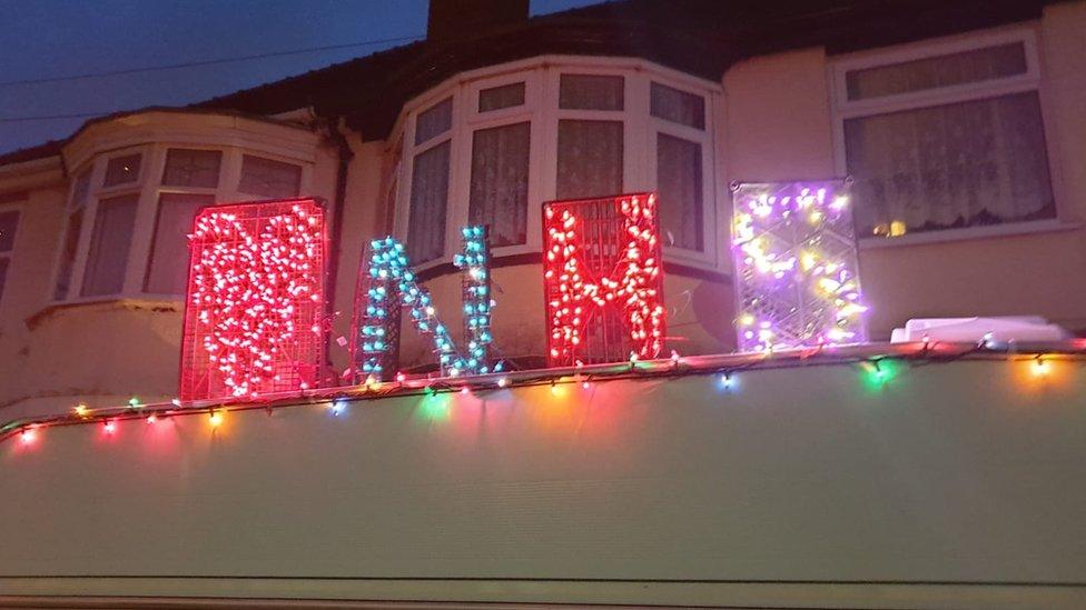 Lights on top of the caravan