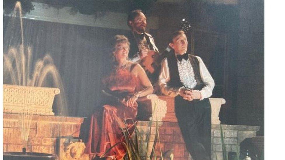 Barbara, Ken and Keith performing on stage