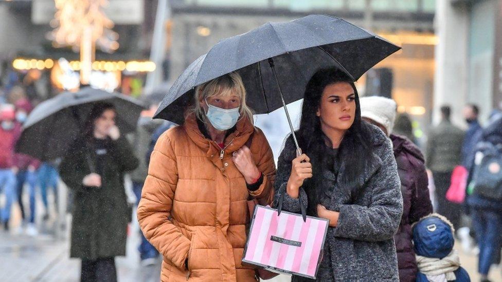 Shoppers in Bristol on Monday