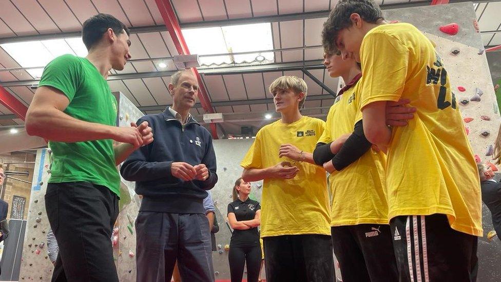 Duke of Edinburgh meets young people working for their DofE award