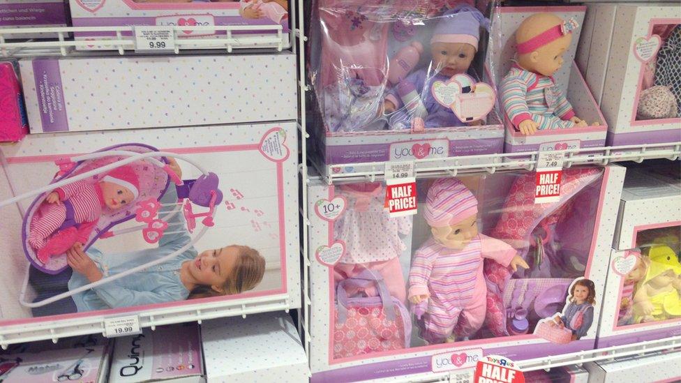 Dolls at Toys R Us in Nottingham