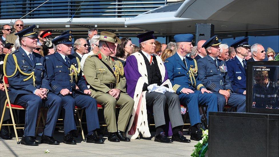 Allied Aircrew Memorial dedication ceremony - Naval attaches and the Bailiff of Guernsey