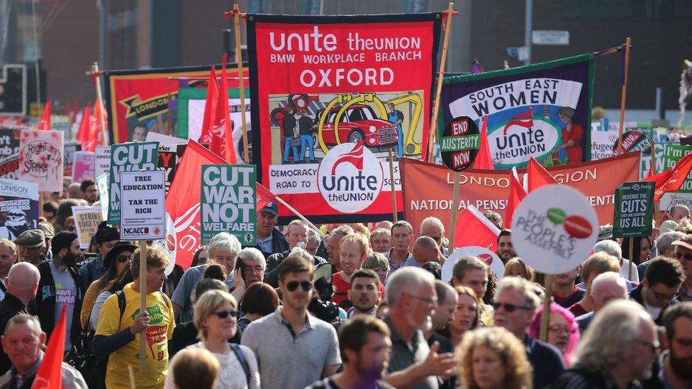 TUC march in Manchester