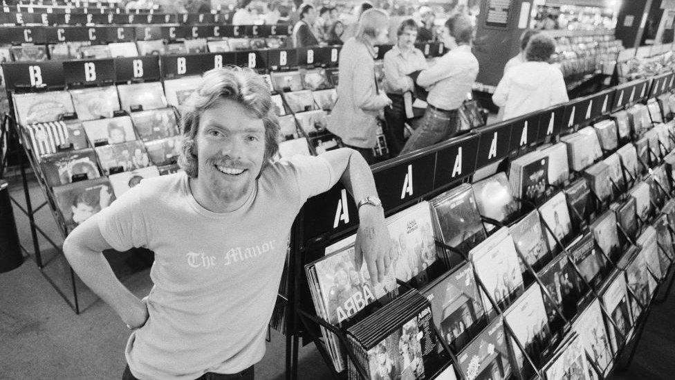 Richard Branson at his first Megastore in London in 1979