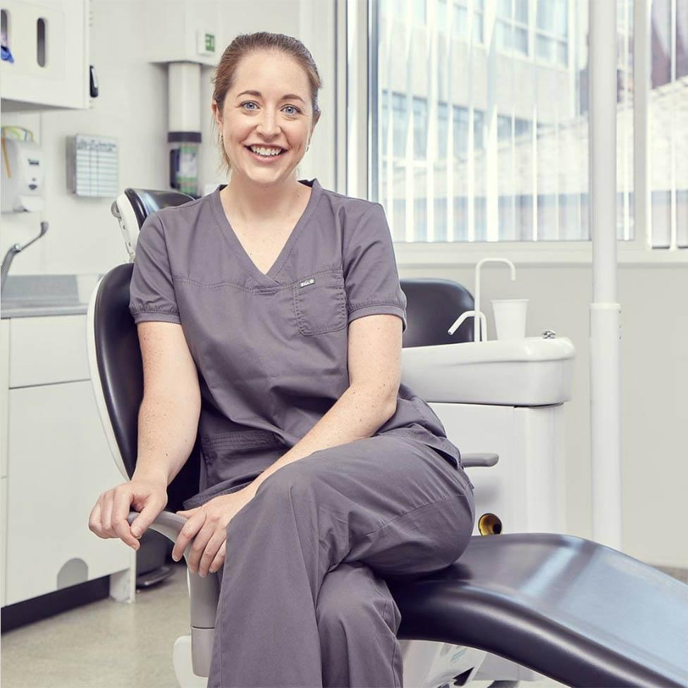 Jen at work in the dental surgery