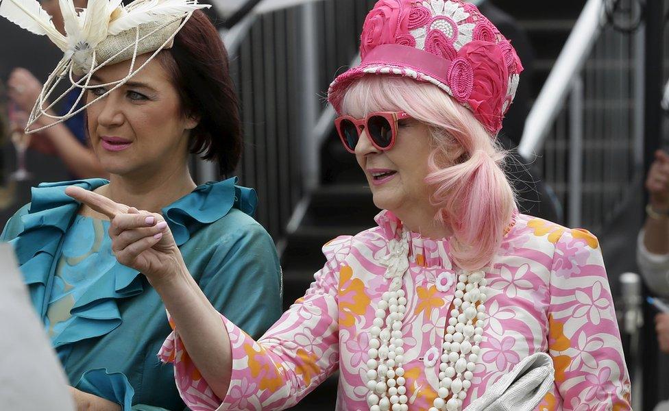 Racegoers at Flemington, Melbourne (3 Nov 2015)