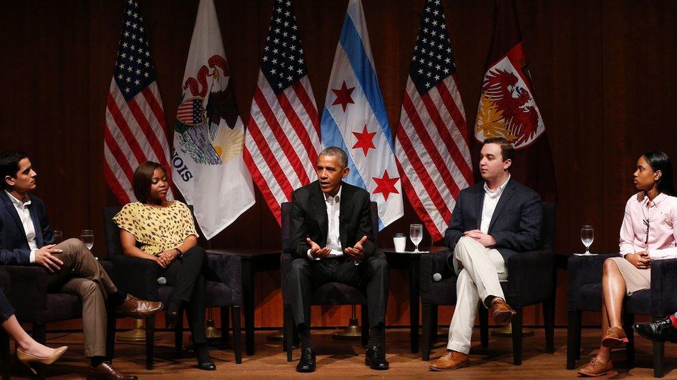 Obama and students