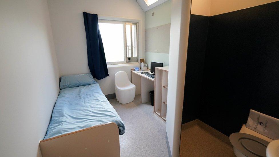 Example cell block at the Category C HMP Fosse Way in Leicestershire