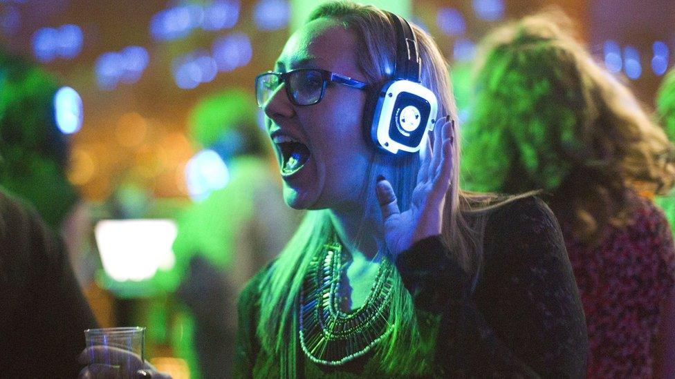 File image of a silent disco reveller