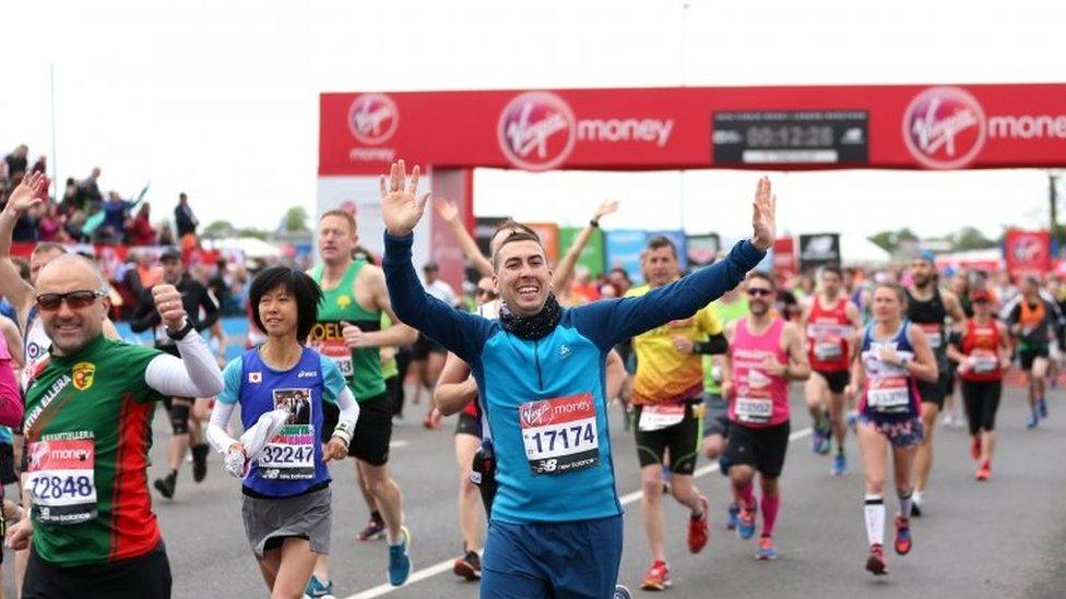 Runners taking part in London Marathon