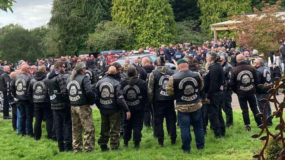 Mourners at the funeral