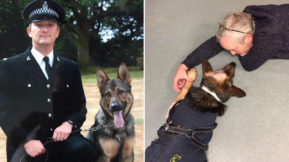 PC Dave Wardell and police dog Finn