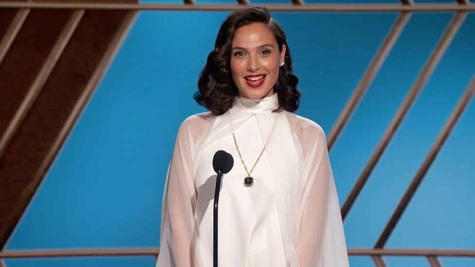 Gal Gadot presents an award