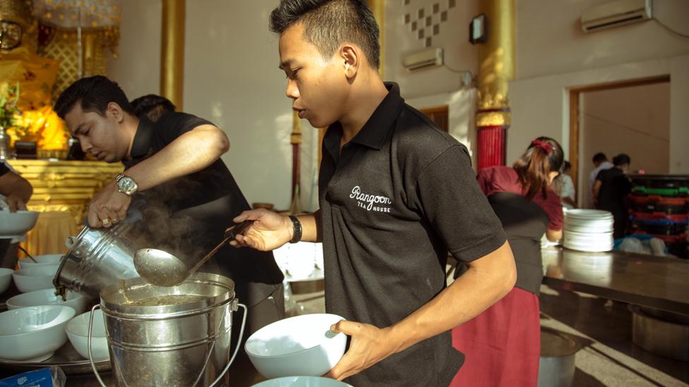 A chef at Rangoon Tea House