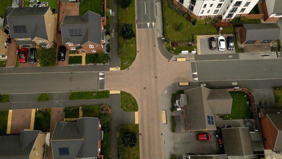 Aerial view of junction