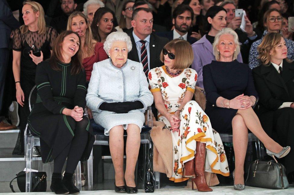 The Queen on the front row