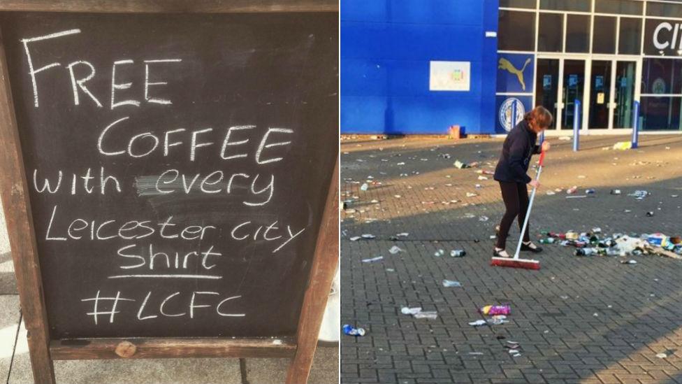 The clean up after the Premier League title win