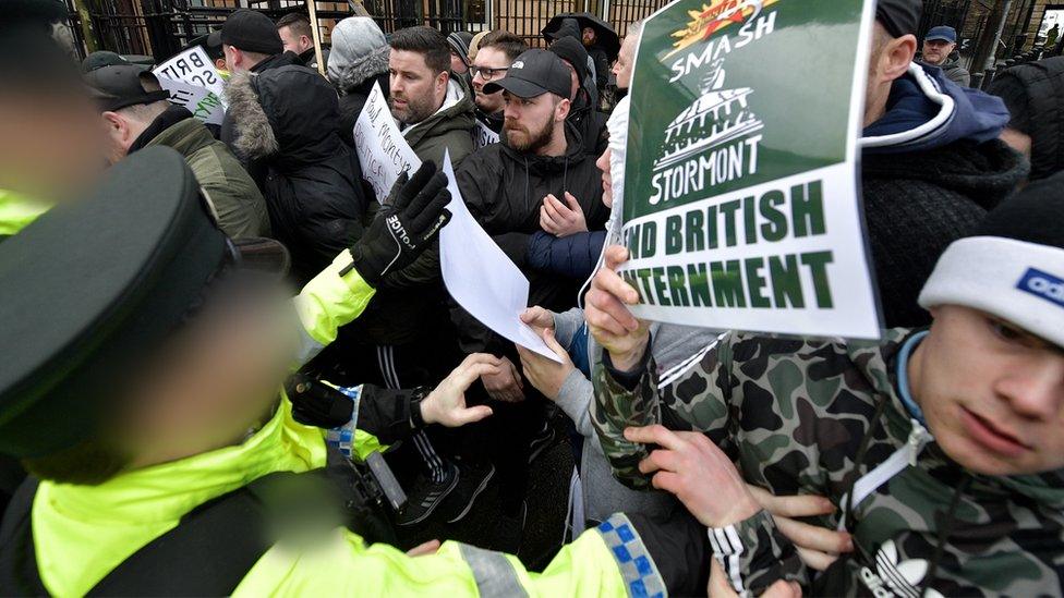 clashes outside derry court