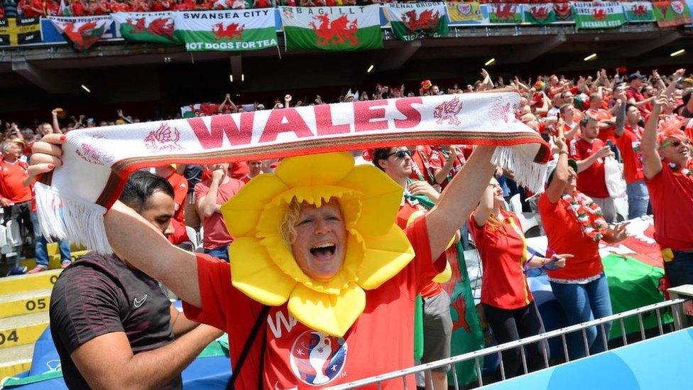 Fans in the stadium in Lens, France