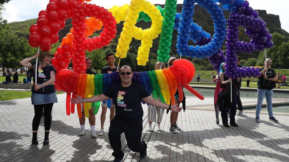 Pride march in Edinburgh