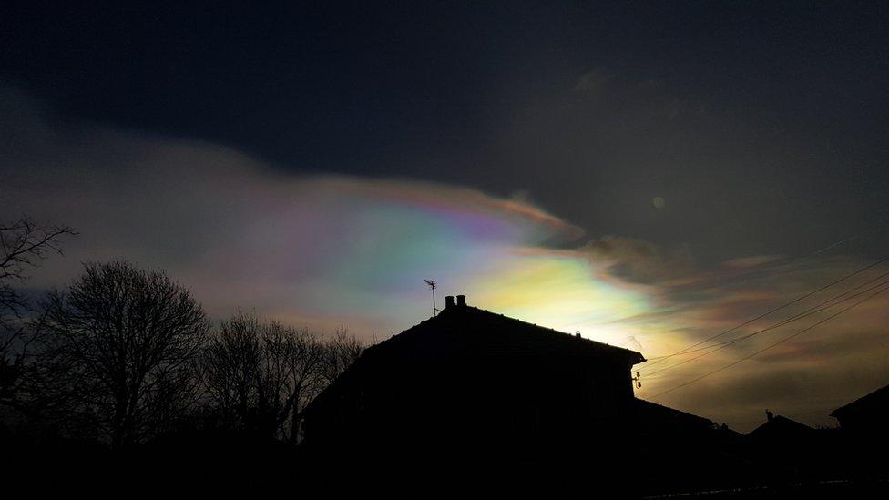 Rainbow cloud in Manchester